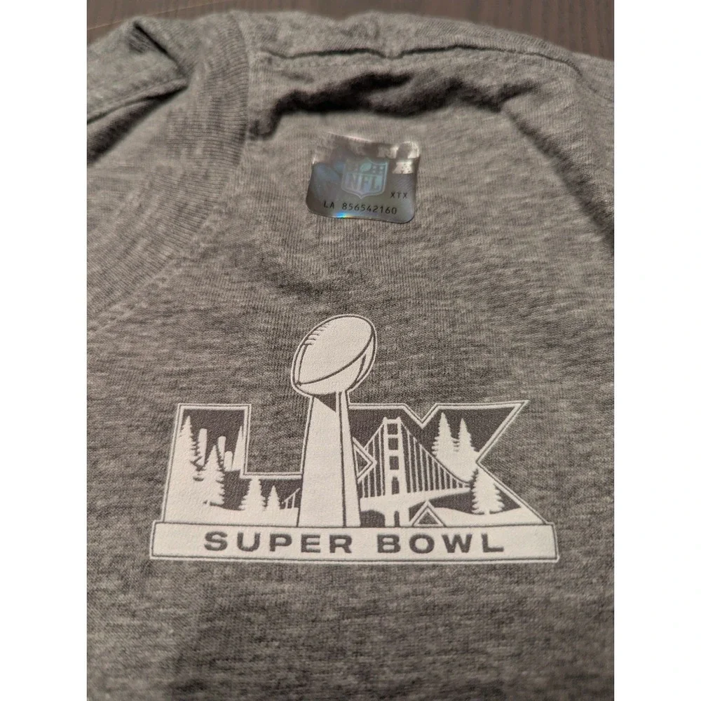 Nike Men New England Patriots Super Bowl 50 Go Pats T-Shirt Large Gray Heather